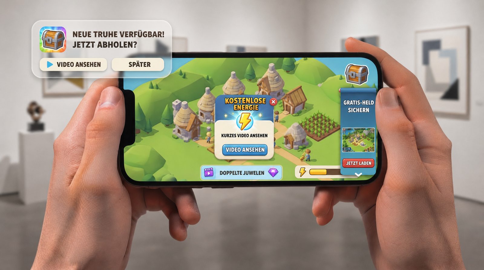 Browser-Spiel mit Werbeelementen